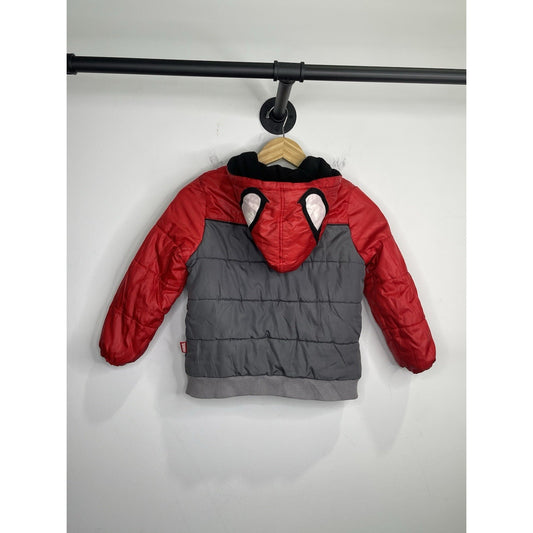 Youth VTG Marvel’s Spider-Man Red And Gray Puffer Hooded Jacket Sz 5/6
