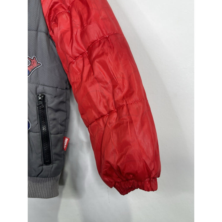 Youth VTG Marvel’s Spider-Man Red And Gray Puffer Hooded Jacket Sz 5/6