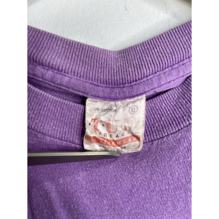 Vintage Y2K Purple Looney Tunes Tweety Bird Graphic Adult T-Shirt Size XL