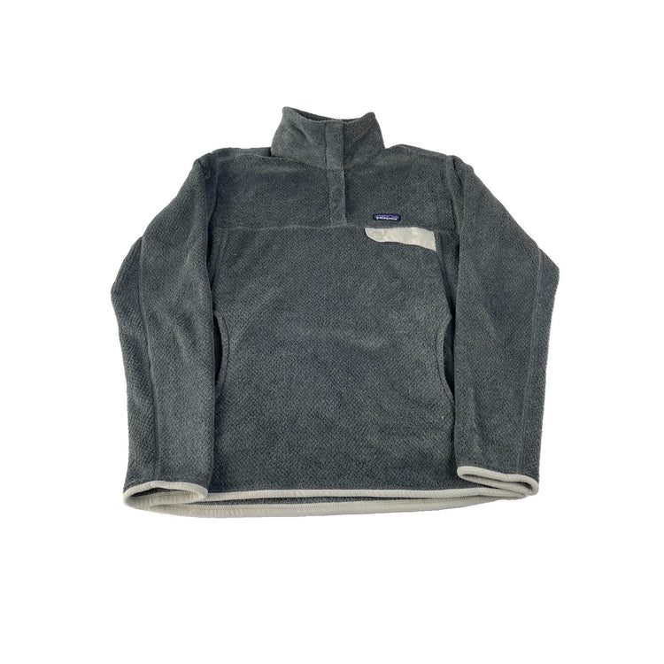 Womens Patagonia Gray High-Pile Fleece Snap-T Pullover Size L