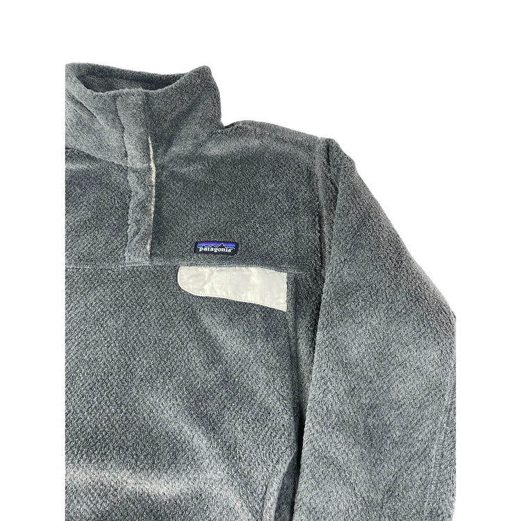 Womens Patagonia Gray High-Pile Fleece Snap-T Pullover Size L