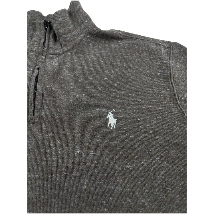 Mens Ralph Lauren Size Medium Brown Quarter Zip Jacket