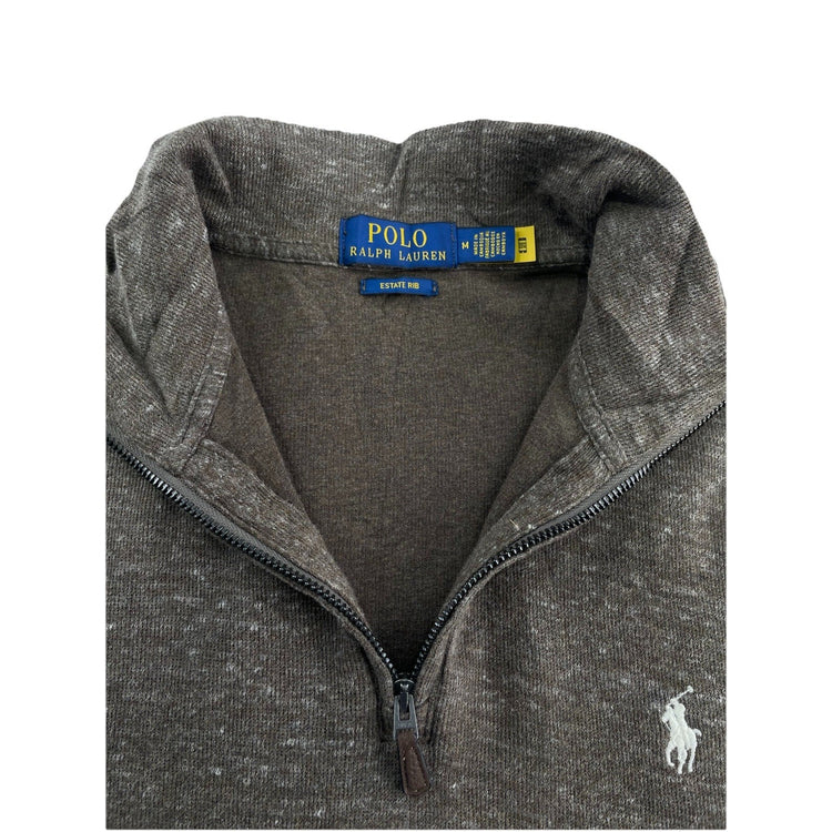 Mens Ralph Lauren Size Medium Brown Quarter Zip Jacket
