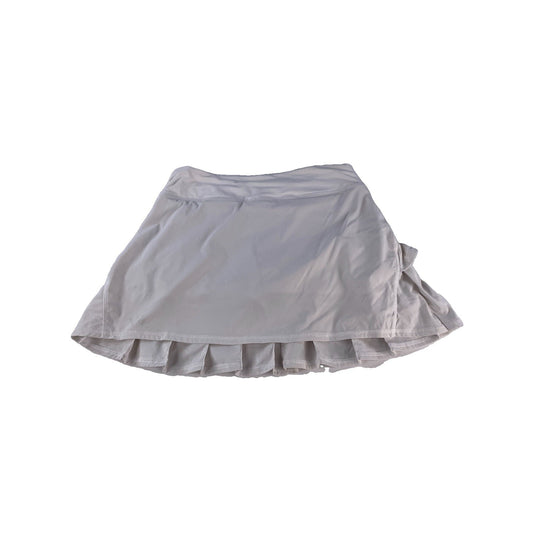 Womens Lululemon White Tiered Pleated Pace Rival Tennis Running Skirt Size 6