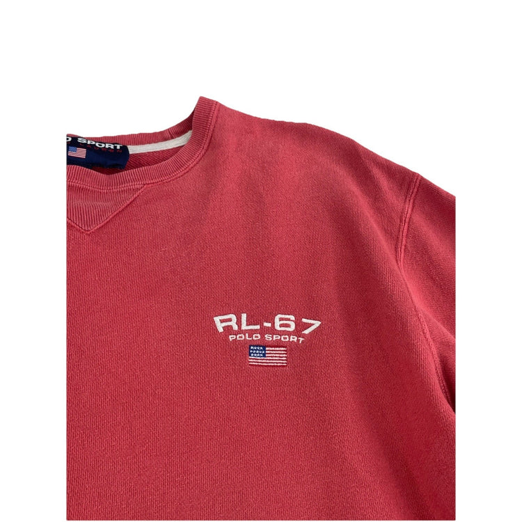 Mens Polo Sport Ralph Lauren Size Small Red RL-67 Crew Neck