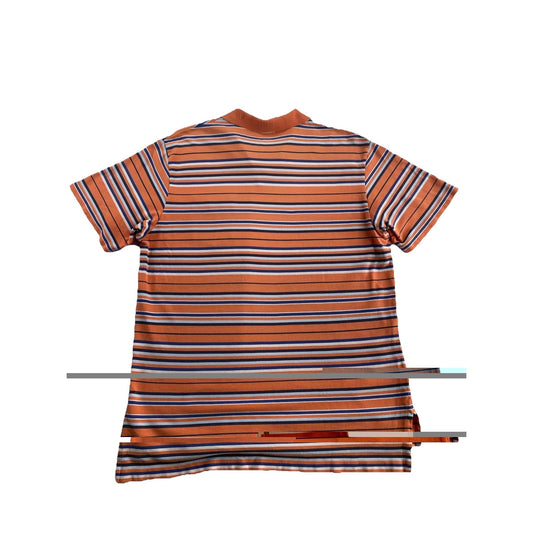 Mens Polo Sport Ralph Lauren Size Large Orange & Blue Striped Shirt