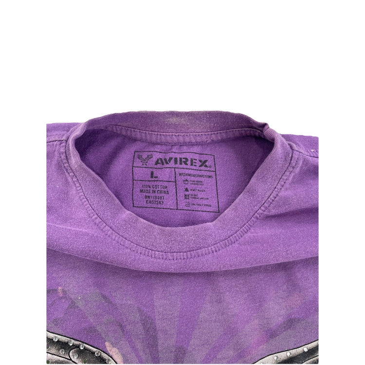 Men’s Graphic Avirex Purple Skull Graphic Tee Size L