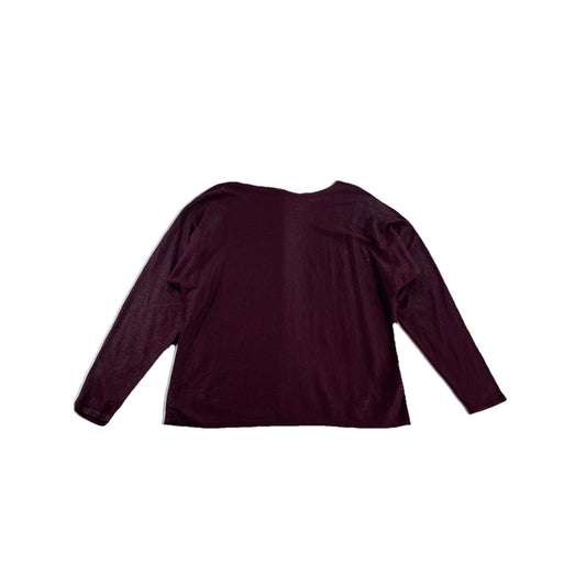 Womens Lauren Ralph Lauren Size Medium Maroon Boat Neck Long Sleeve