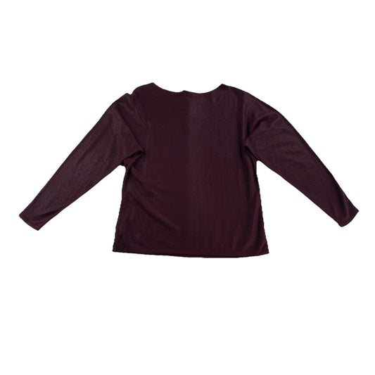 Womens Lauren Ralph Lauren Size Medium Maroon Boat Neck Long Sleeve