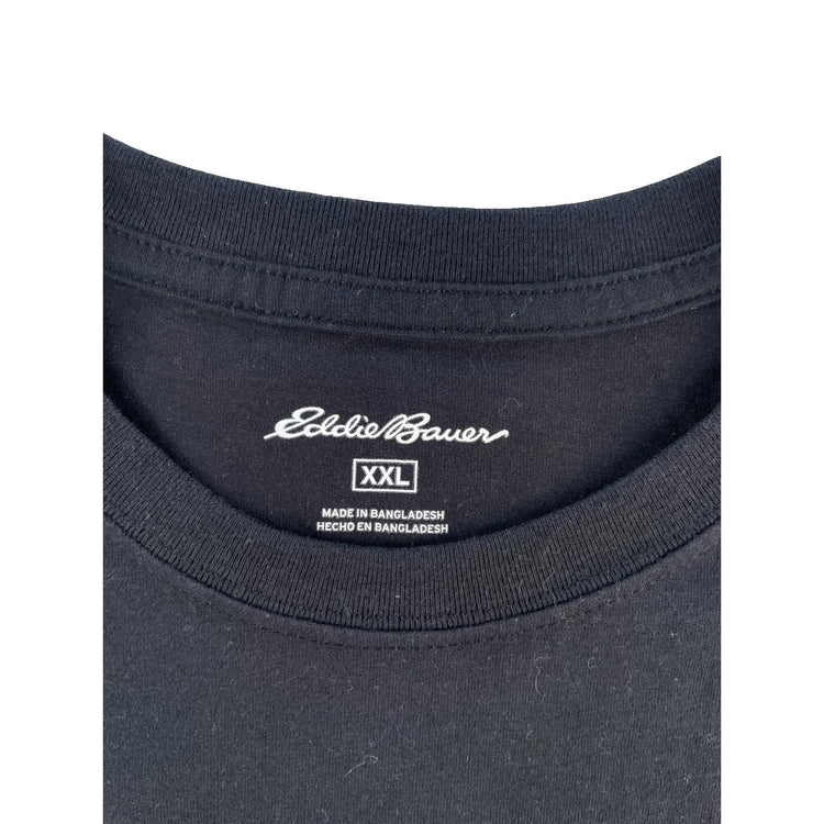 Mens Eddie Bauer Solid Black Heavyweight Cotton LongSleeve Shirt Size XXL