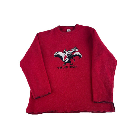 Mens Vintage Warner Brothers Studio Store Pepe Le Pew Fleece Sweatshirt Size M