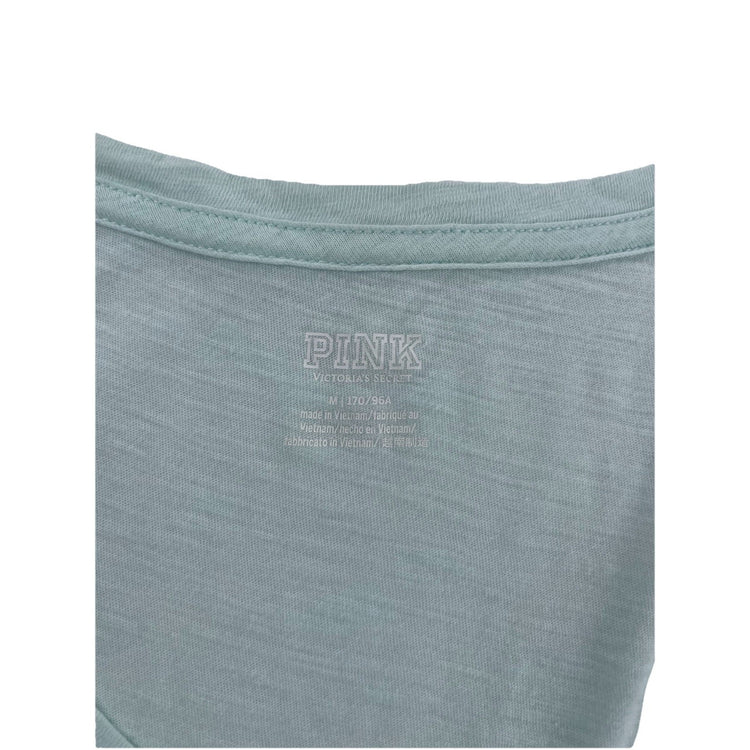 Womens Victoria Secret Blank Teal V-neck Tee Size M