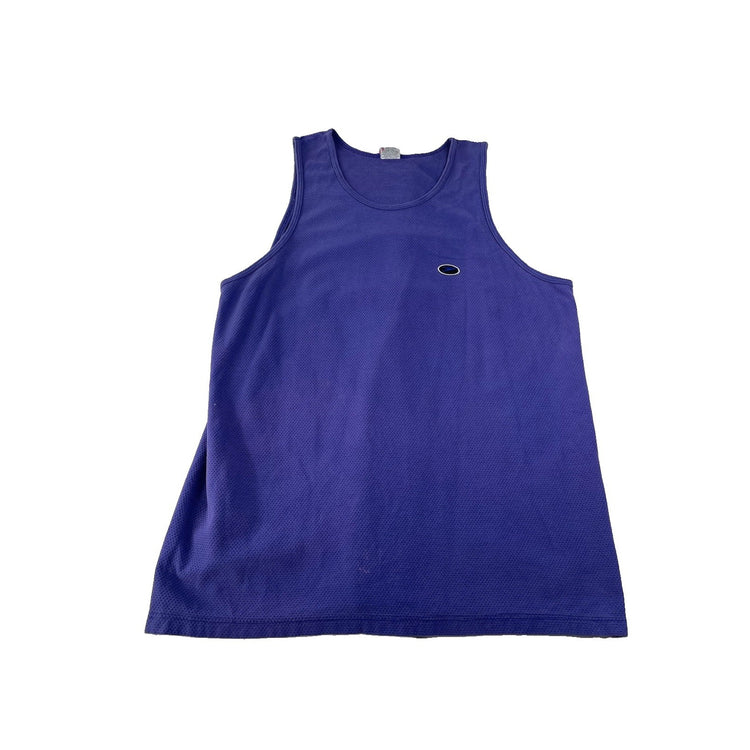 Mens Vintage Speedo Purple Waffle Knit Back Spellout Patch Tank Top Size L