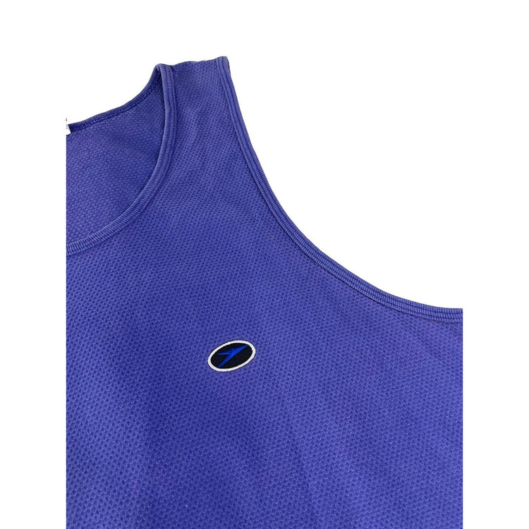 Mens Vintage Speedo Purple Waffle Knit Back Spellout Patch Tank Top Size L