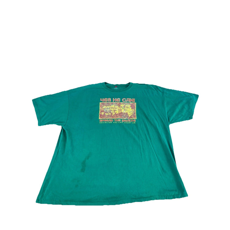Mens Hanes Green Socialism Graphic Tee Size 3XL
