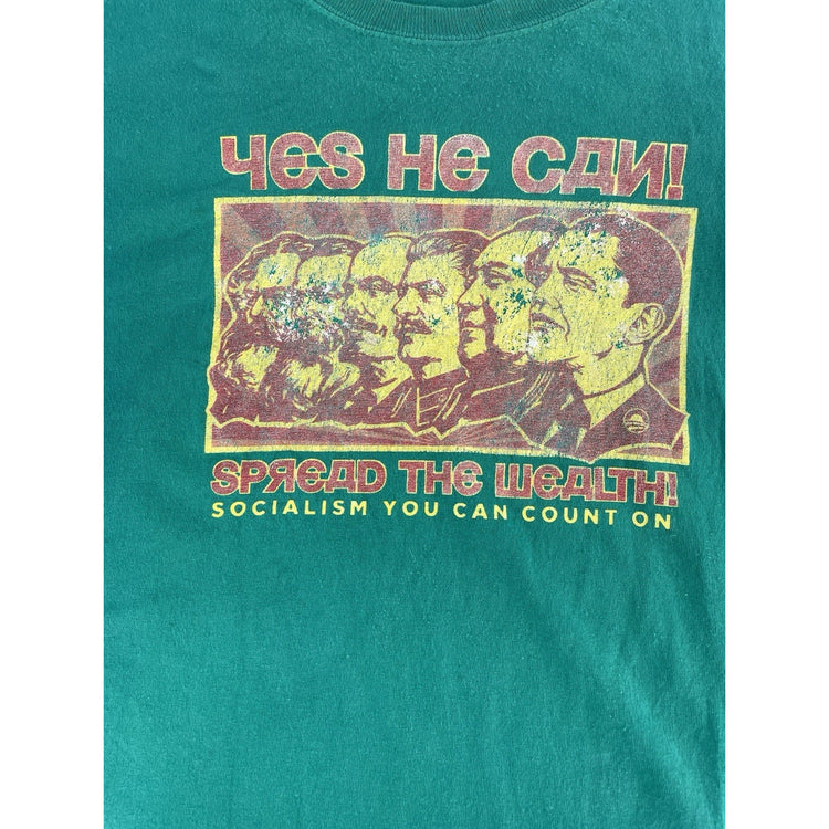 Mens Hanes Green Socialism Graphic Tee Size 3XL