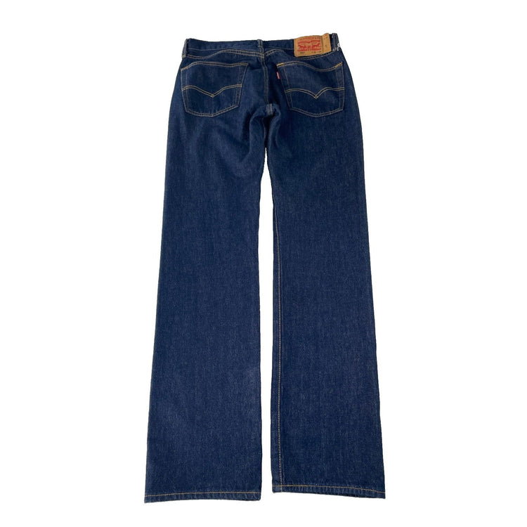 Mens Levis 501 Dark Wash Indigo Blue Rigid Button Fly Jeans SIZE 32x34