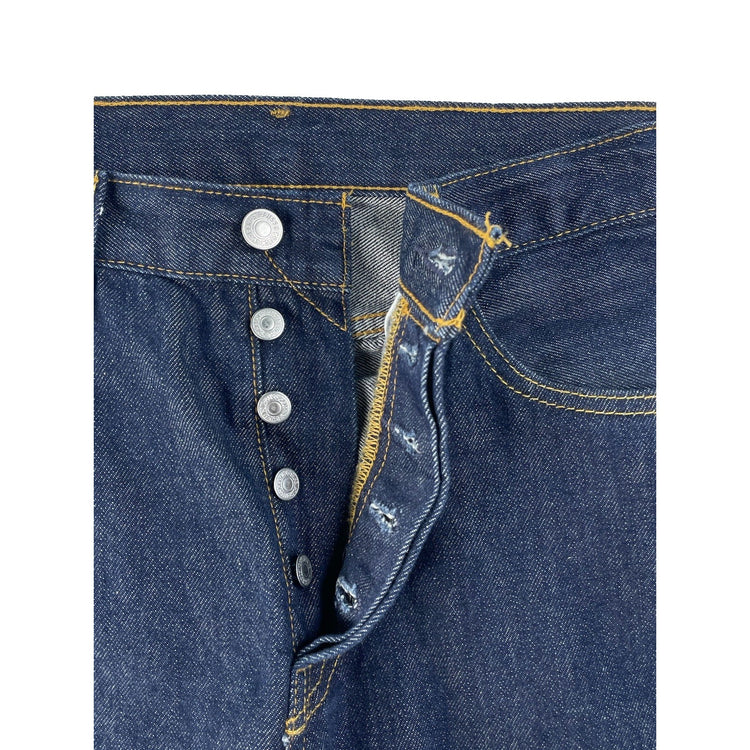 Mens Levis 501 Dark Wash Indigo Blue Rigid Button Fly Jeans SIZE 32x34