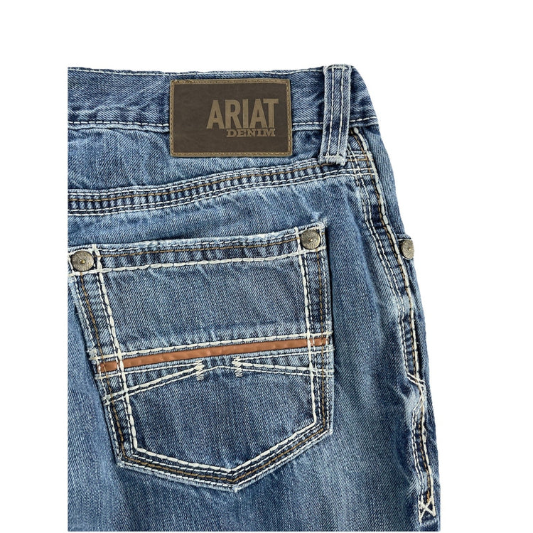 Mens Ariat Relaxed Bootcut Medium Wash Blue Jeans Size 34x32
