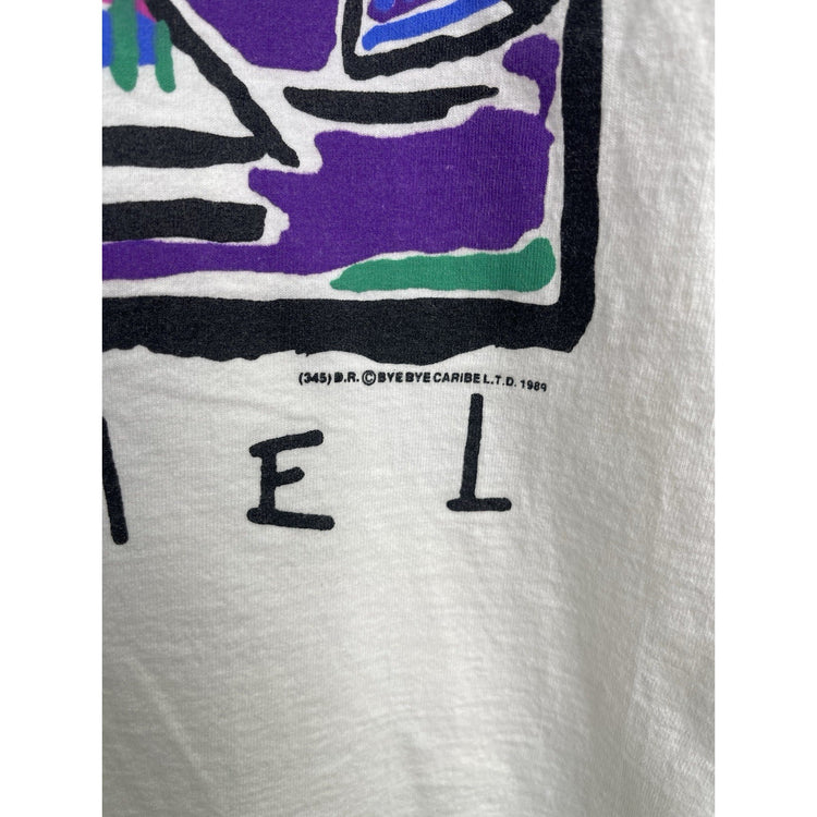 Adult Vintage 80s Cozumel Graphic Art T-shirt Bye-Bye Brand Sz Large