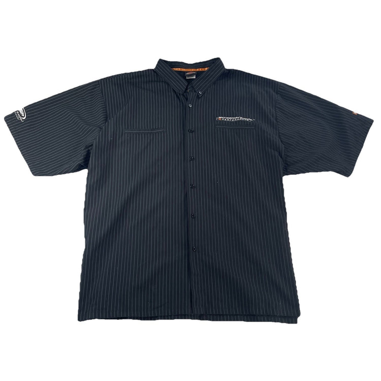 Mens Harley Davidson Black W/Stripes Button Up SS Shirt Size 4XL