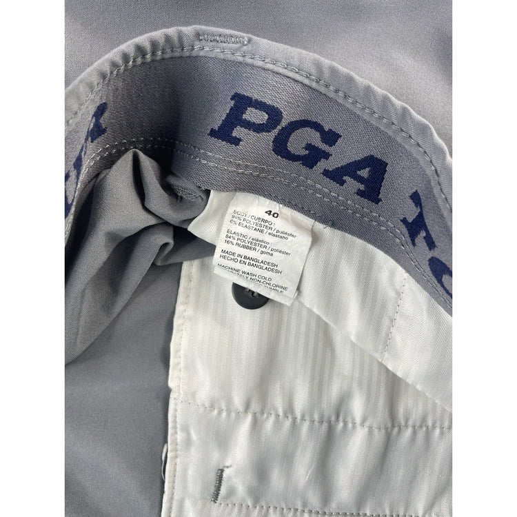 Mens PGA Tour Light Gray Golf Shorts Size 40