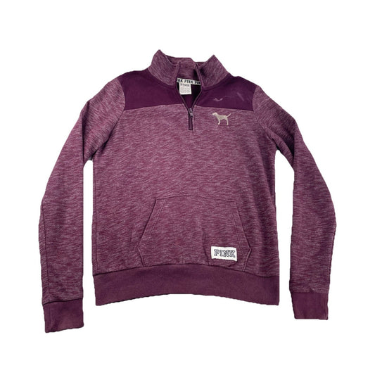 Women’s PINK Victoria Secret Berry Purple 1/2 Zip Up Sweatshirt Size XS