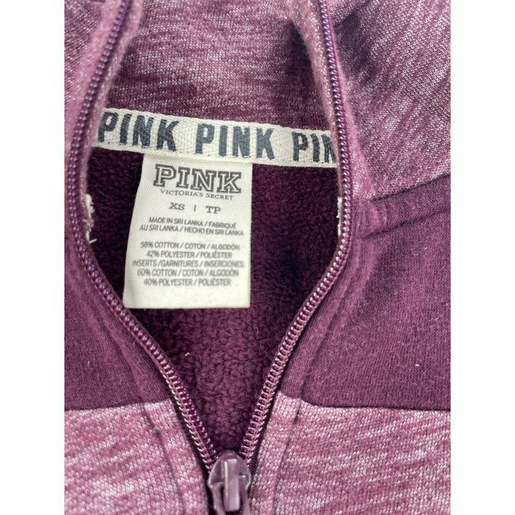 Women’s PINK Victoria Secret Berry Purple 1/2 Zip Up Sweatshirt Size XS