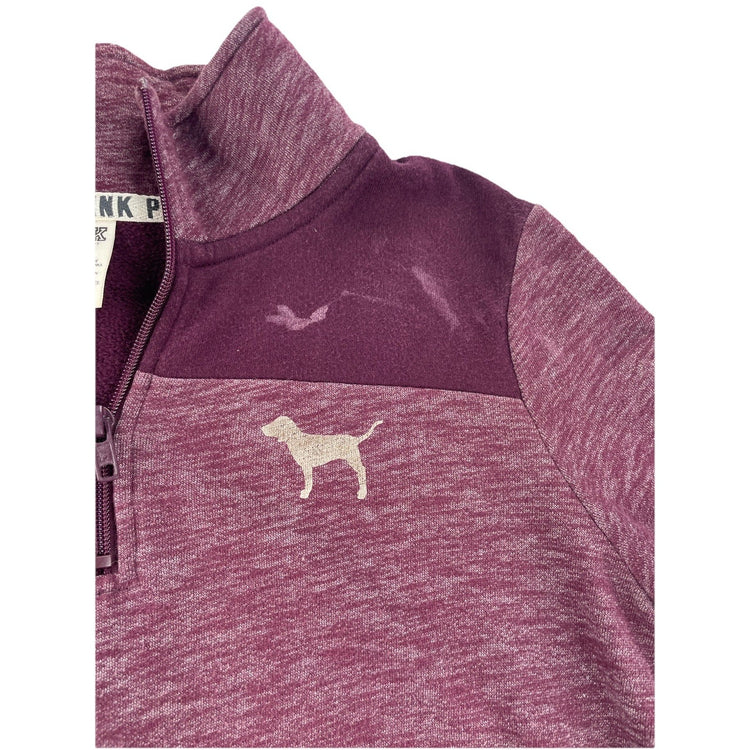 Women’s PINK Victoria Secret Berry Purple 1/2 Zip Up Sweatshirt Size XS