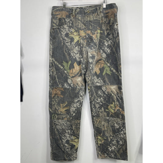 Vintage Men’s Wrangler Camo Double Knee Jeans Pants Mens 37x33 Faded Camouflage