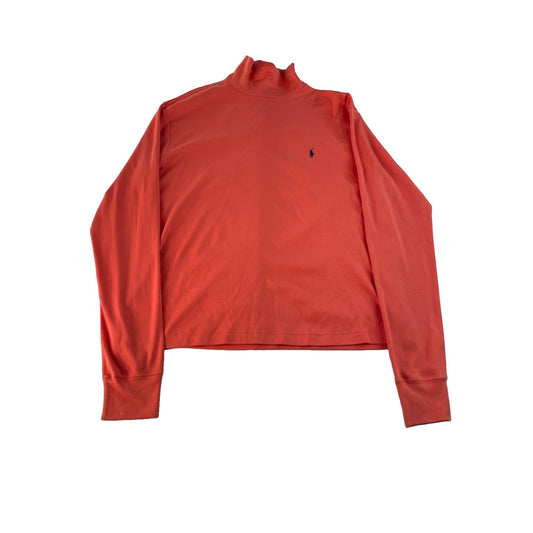 Women's Ralph Lauren Sport Coral Mock Neck Long Sleeve Shirt SIZE XL