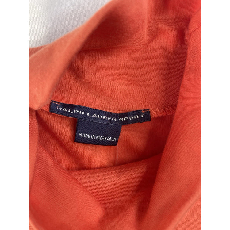 Women's Ralph Lauren Sport Coral Mock Neck Long Sleeve Shirt SIZE XL
