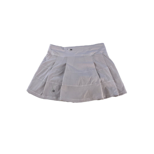 Womens Lululemon White Tiered Pleated Pace Rival Tennis Running Skirt SIZE 6