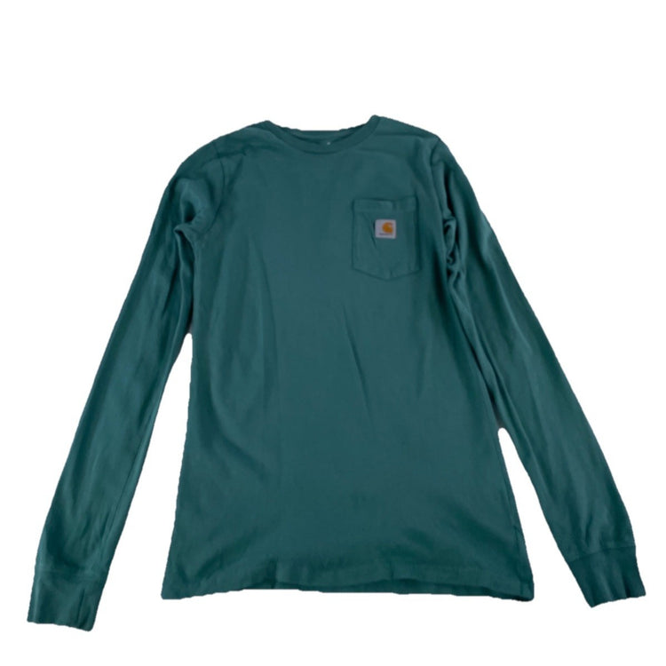 Boy’s Carhartt Green Long Sleeve Dog Graphic Pocket Shirt Size XL 18-20