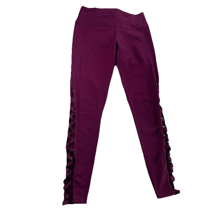 Womens Victoria Secret Magenta Lattice Cutout Side Panel Leggings Size M