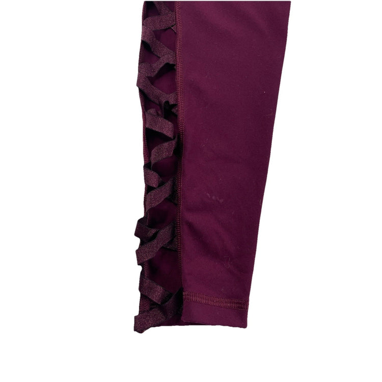 Womens Victoria Secret Magenta Lattice Cutout Side Panel Leggings Size M