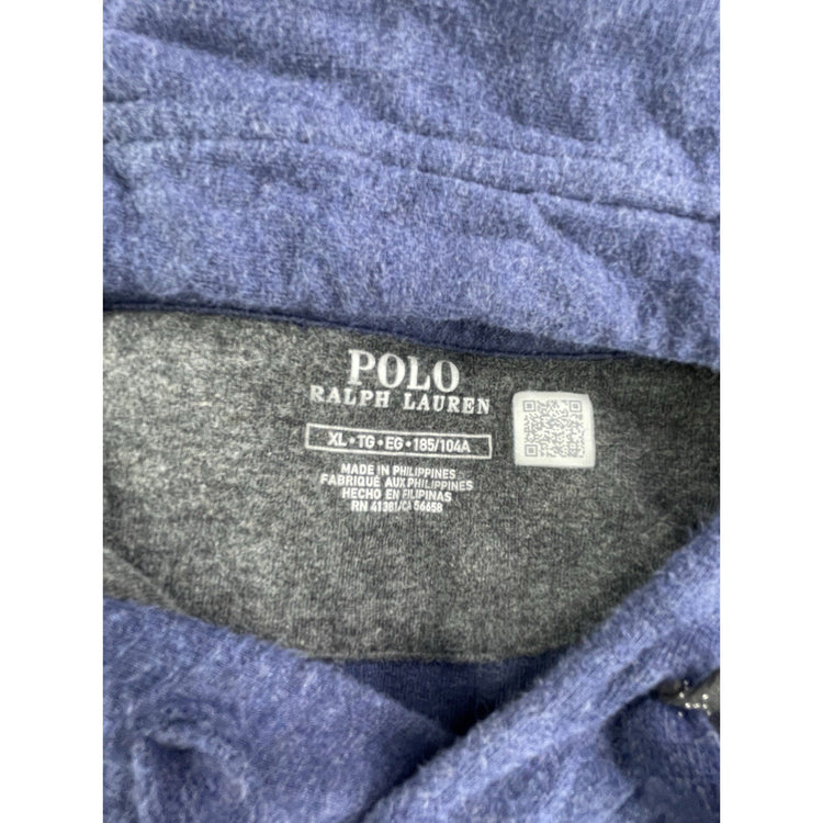 Mens Polo Ralph Lauren Size XL Navy Blue & Grey Hooded Sweater