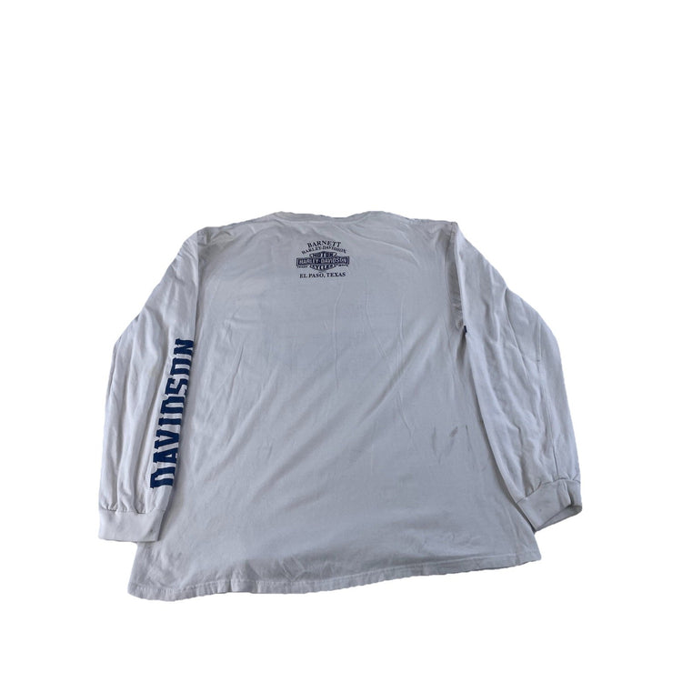 Mens Harley Davidson White Longsleeve Eagle Graphic Shirt Size Extra Large