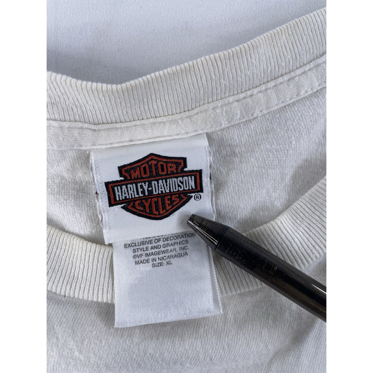 Mens Harley Davidson White Longsleeve Eagle Graphic Shirt Size Extra Large
