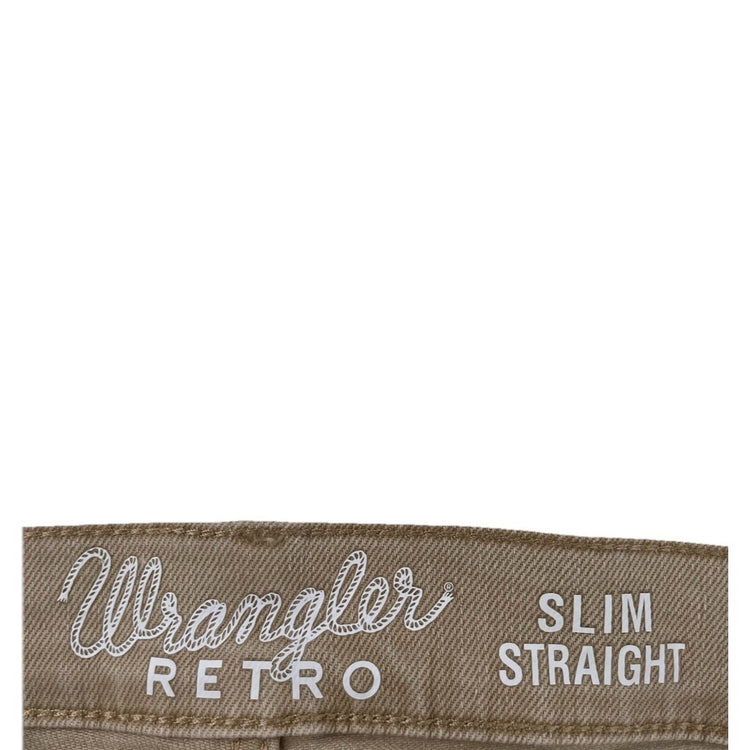 Men’s Wrangler Tan Slim Straight Jeans Size 35x34