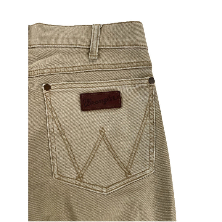 Men’s Wrangler Tan Slim Straight Jeans Size 35x34