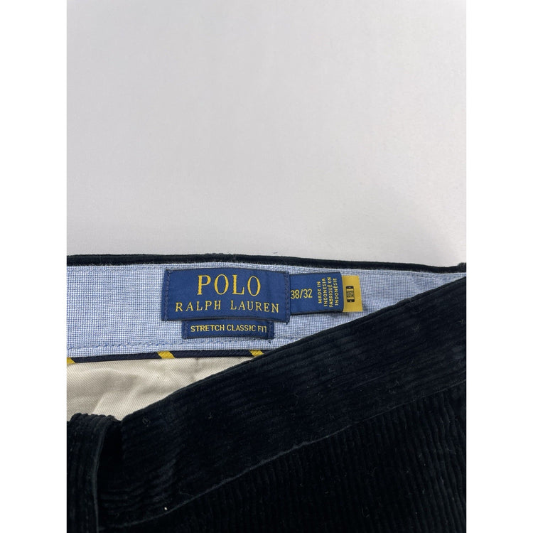 Mens Polo Ralph Lauren Size 38X32 Black Corduroy Pants