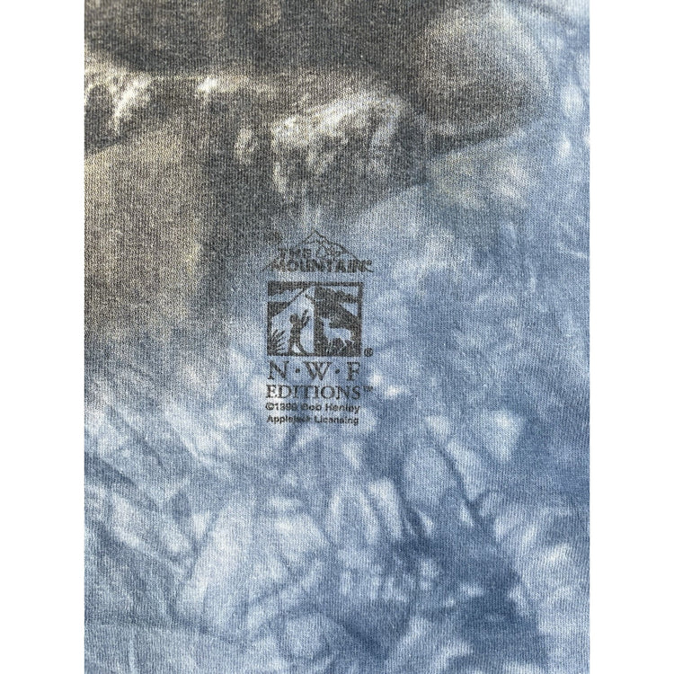 Mens Vintage The Mountain 1999 Bob Henley NWF Wolf Waterfall Tie Dye Tee Size XL
