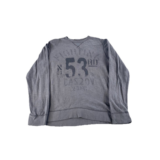 Mens Old Navy ‘Fighting 53rd’ Gray Crewneck Sweatshirt Size Medium