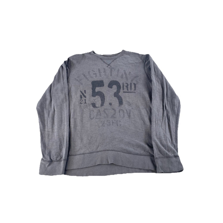 Mens Old Navy ‘Fighting 53rd’ Gray Crewneck Sweatshirt Size Medium