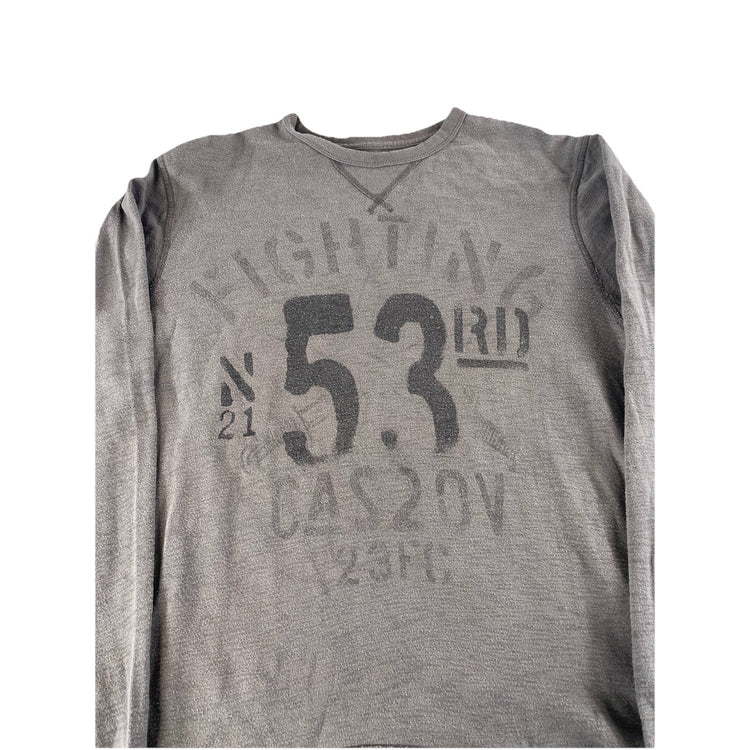 Mens Old Navy ‘Fighting 53rd’ Gray Crewneck Sweatshirt Size Medium