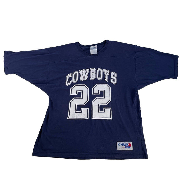 Mens 1990s Vintage Chalk Line Dallas Cowboys Emmitt Smith Jersey Shirt Size 2xl