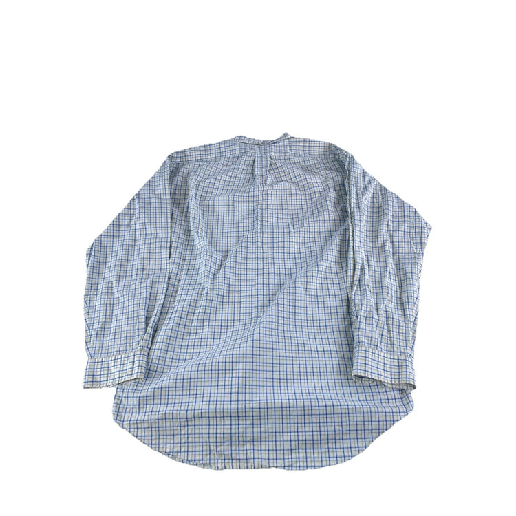 Mens Polo Ralph Lauren Yellow Blue Plaid Yarmouth Button Down Size 16 34/35