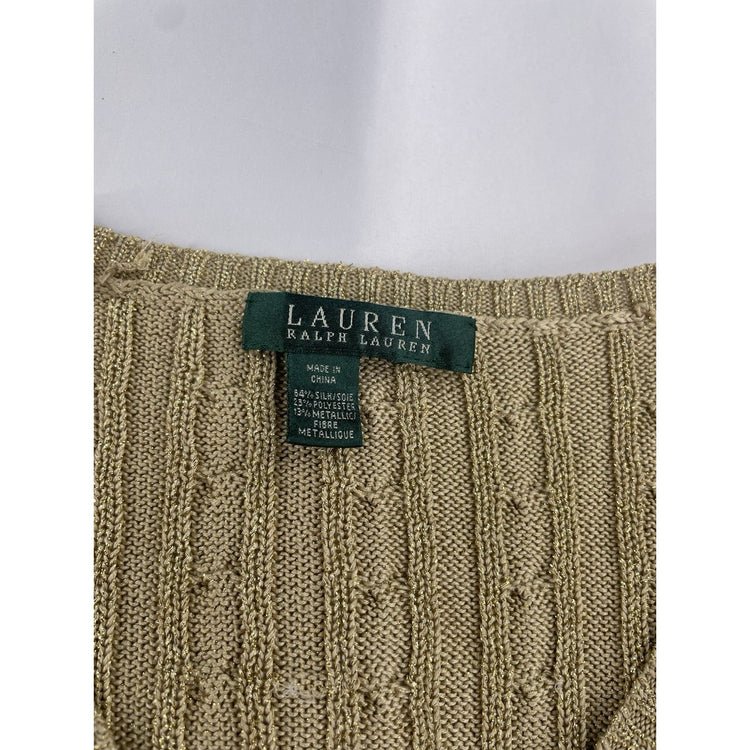 Womens Lauren Ralph Lauren Size 2XL Gold Metallic Sweater