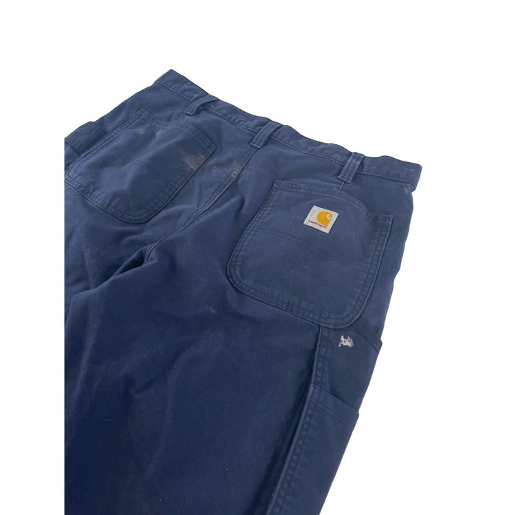 Mens Carhartt Navy Blue Loose Fit Carpenter Style Jeans Size 33X32